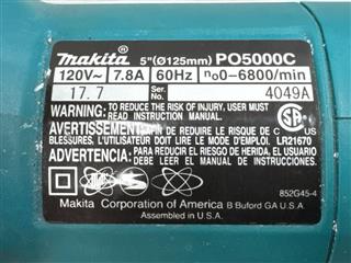 Makita PO5000C 5-Inch Dual Action Random Orbit Polisher